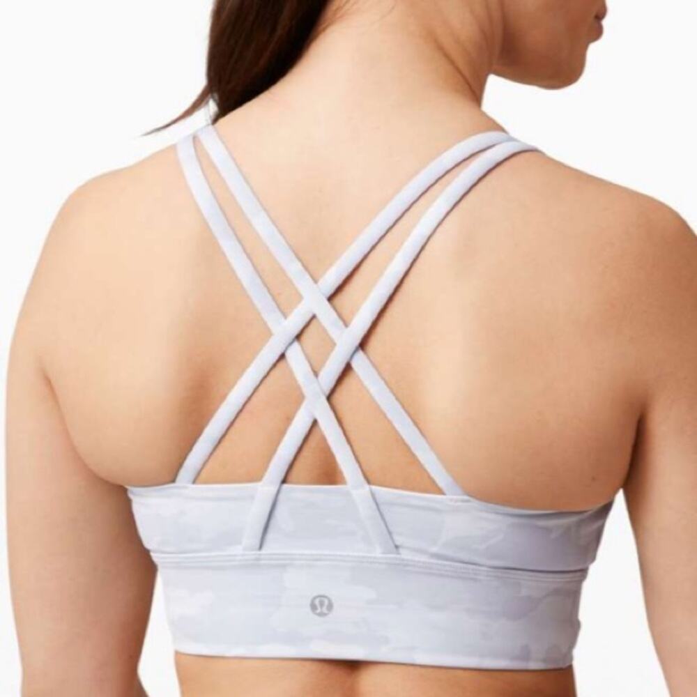 LuLuLemon Energy Luxtreme Sports Bra size 4 Gray and White